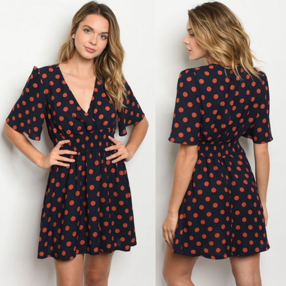 Ciao Lola Dresses & Skirts - Summer sale. Navy polka dots dress